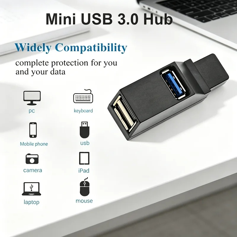 Laptop Accessories And Gadgets - USB-хаб с 3 портами (USB 3.0/2.0),